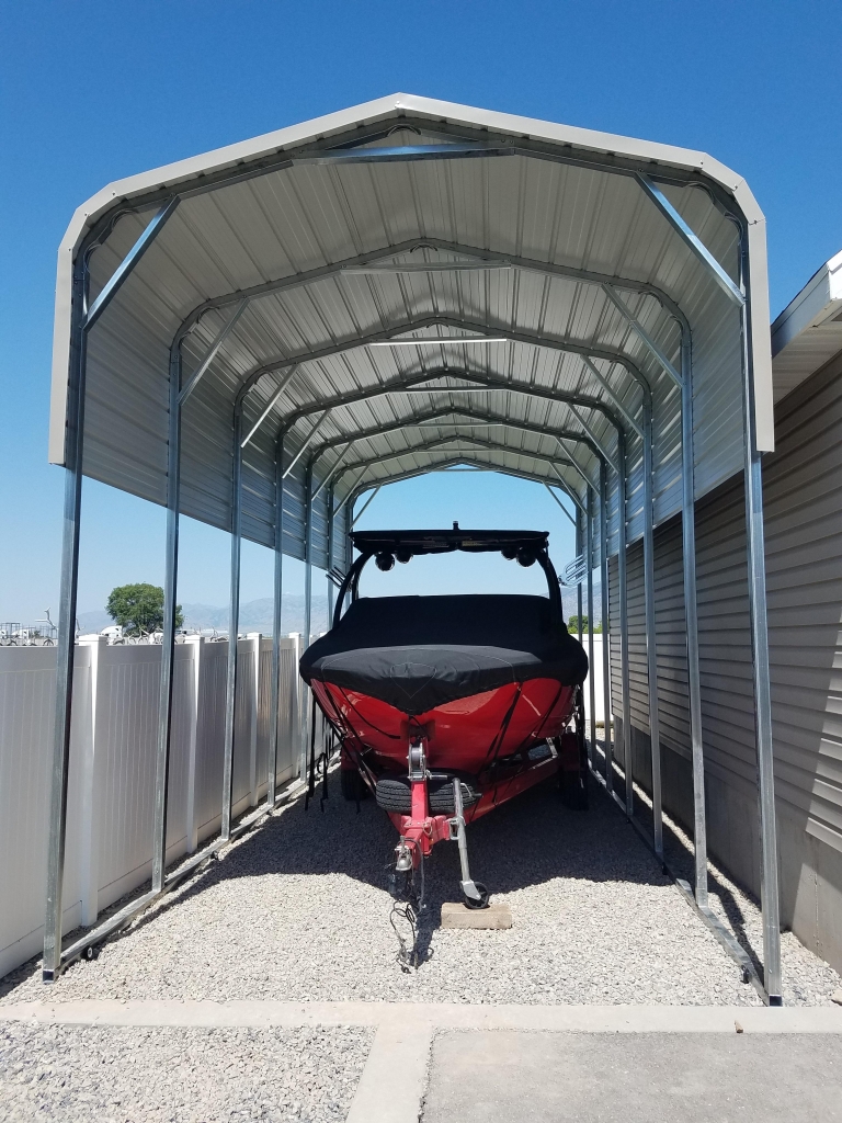 Metal Building used to cover a boat