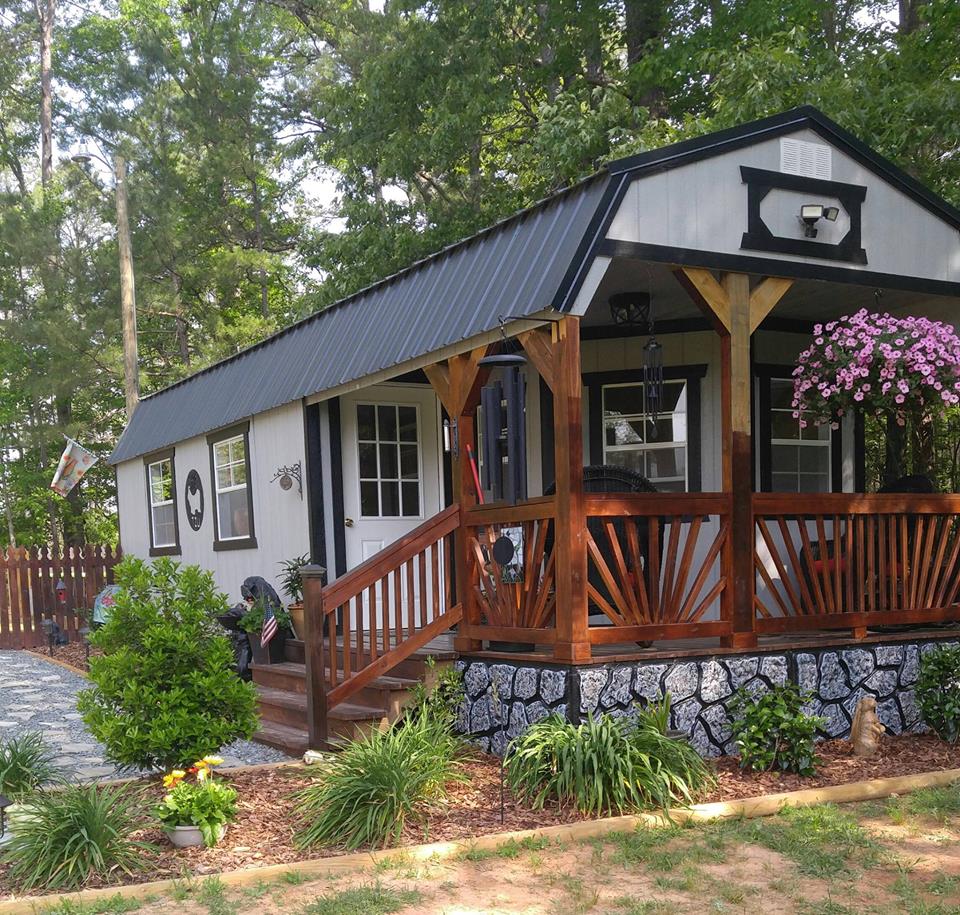 very fancy shed with multiple rooms