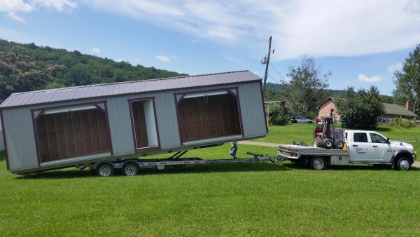 delivering a shed